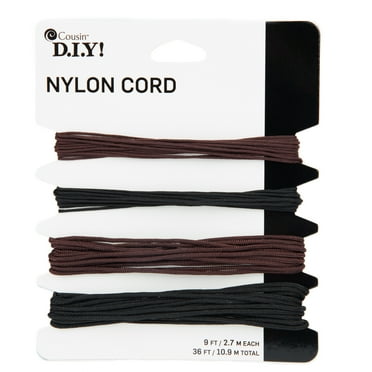 Cousin DIY Black & Brown Nylon Cord, Jewelry Stringing, 4 Piece Roll, 36 ft