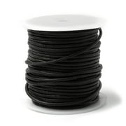 Cousin DIY Black Leather Jewelry and Beading Cord, 75 ft Roll
