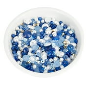 Cousin DIY Blue and White China Bead Mix, Pearl, Gold, Ceramic Assortment, 150g, 1400 Piece, 69995738