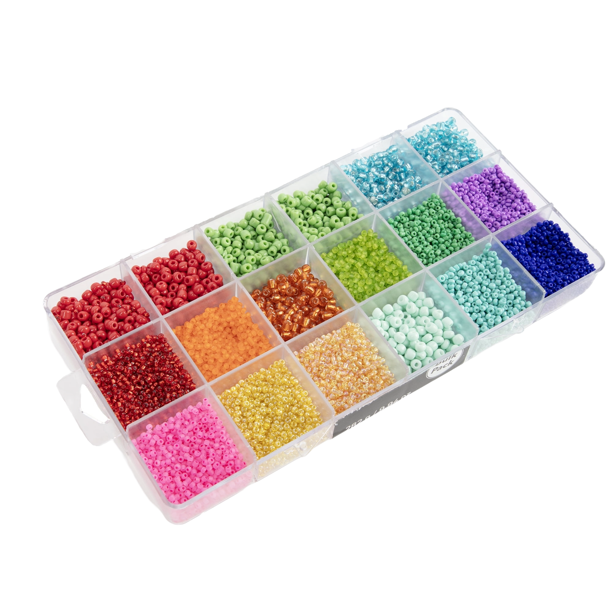 Cousin DIY Bright Rainbow Glass Seed Bead Value Bulk Pack, 282g