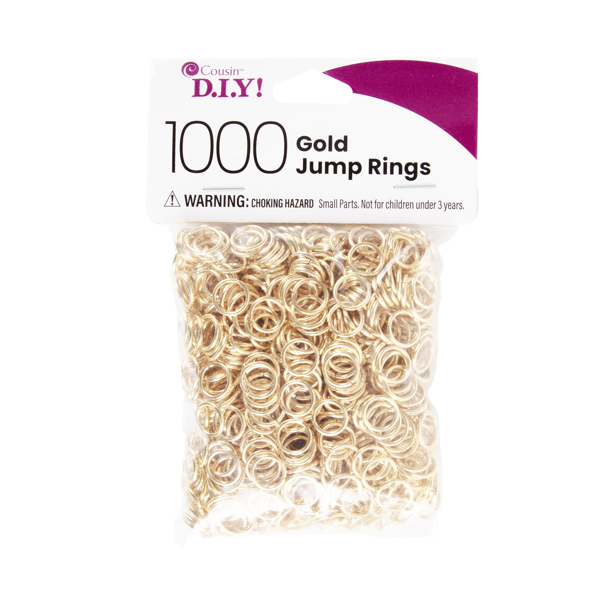 Cousin DIY Bulk Jump Rings, Jewelry Findings, Gold, 1000 Pc.