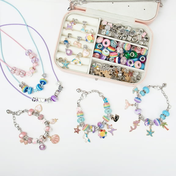 Cousin DIY Charm Bracelet Making Kit with Trinket Box, 120 Pieces