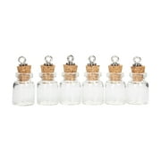 COUSINDIY Cousin DIY Clear Glass Bottle Charms with Cork Stoppers, DIY Craft, Adult, Unisex, 4 Pieces