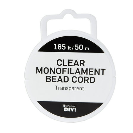 Cousin DIY Clear Monofilament Cord, Beading and Jewelry Making, 0.30 mm Diameter, 165 ft Roll