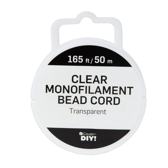 Cousin DIY Clear Monofilament Cord, Beading and Jewelry Making, 0.30 mm Diameter, 165 ft Roll