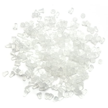 Cousin DIY Clear Silicone Earring Push Backs, Jewelry Findings, 200 Pc