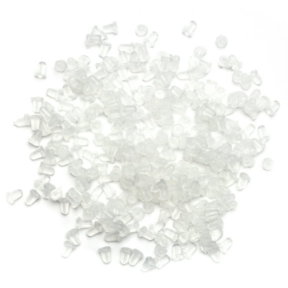 Cousin DIY Clear Silicone Earring Push Backs, Jewelry Findings, 200 Pc
