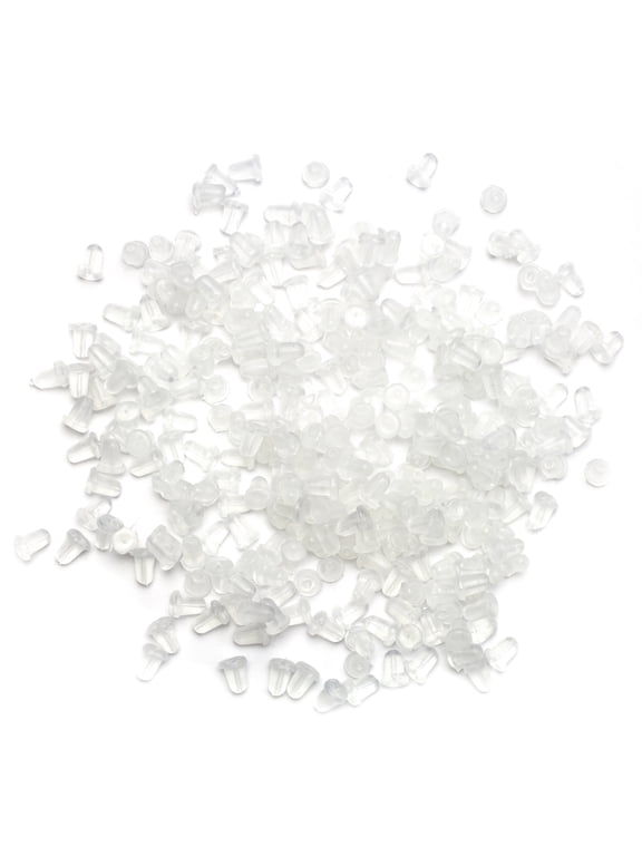 Cousin DIY Clear Silicone Earring Push Backs, Jewelry Findings, 200 Pc