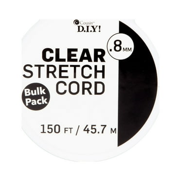Cousin DIY Clear Stretch Cord, 0.8mm Diameter, 50 yd. Roll, Jewelry Making
