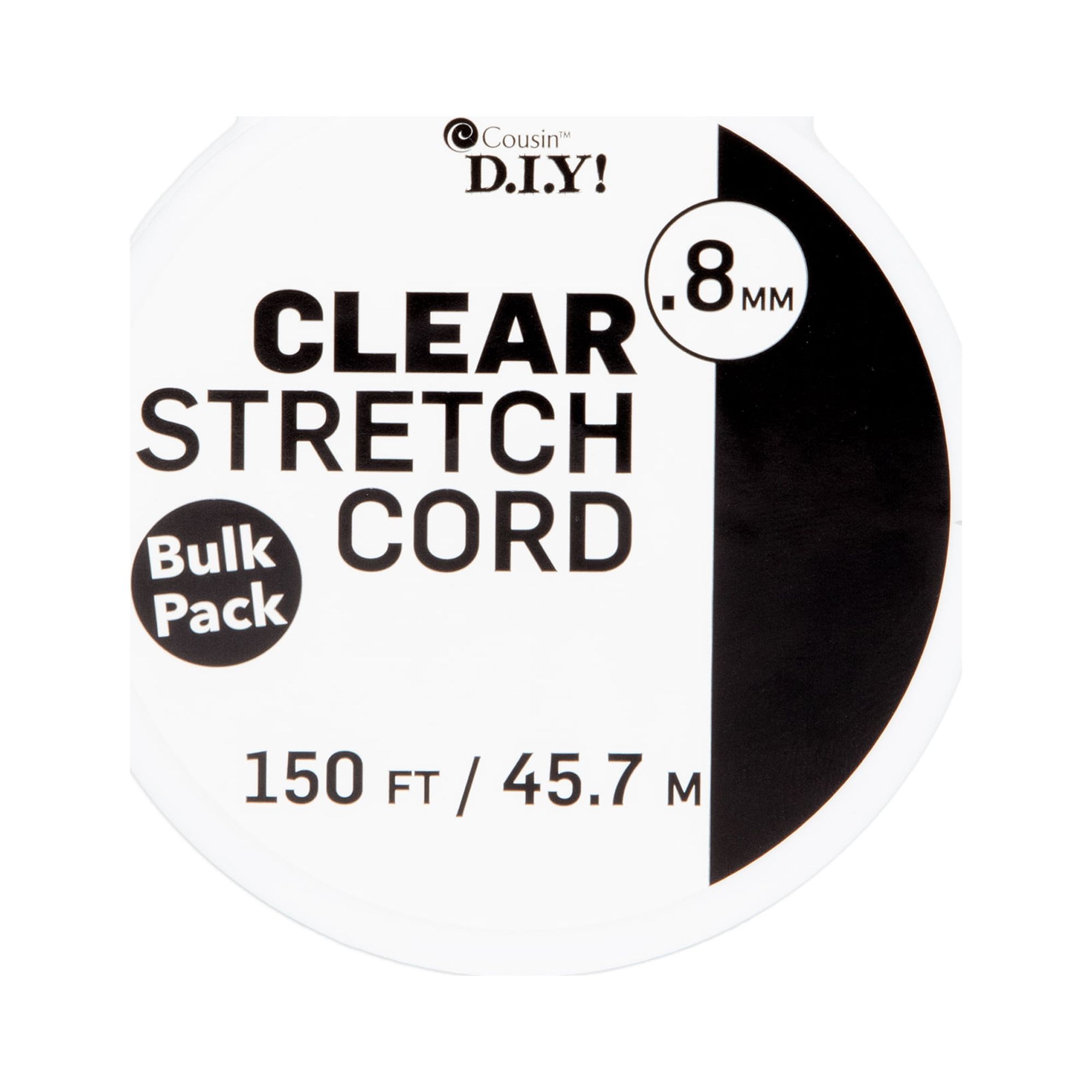Cousin DIY 0.8mm Clear Stretch Cord β 50 Yard Elastic Beading Thread for Bracelets, Necklaces, and Beaded Crafts
