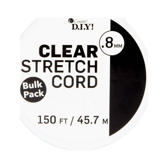 Cousin DIY Clear Stretch Cord, 0.8mm Thickness, 50 yd.