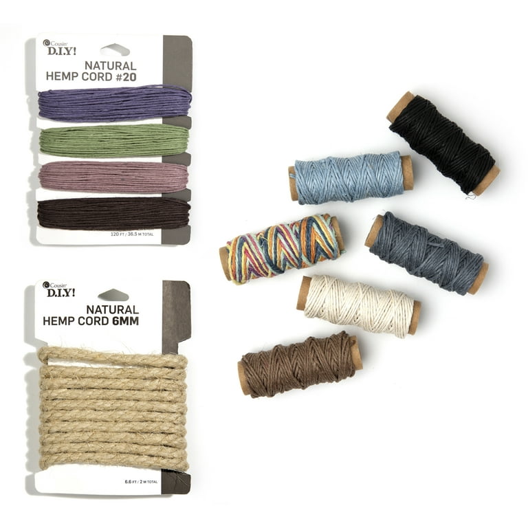 Cousin DIY Craft and Jewelry Making Hemp Cord Variety Bundle, Multi Colors  and Sizes