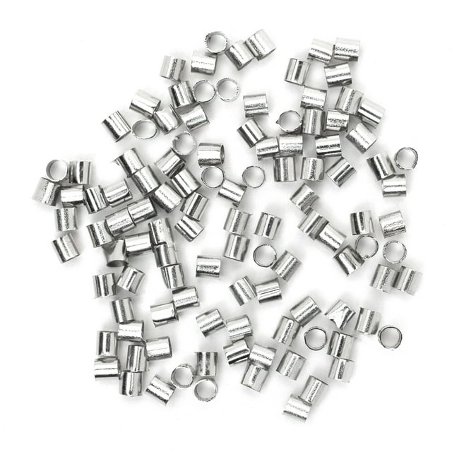 Cousin DIY Crimp Tube and Beads Set, Silver Finish, 100 Pieces ...