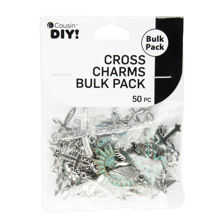Cousin DIY Cross Bulk Charm Assortment 50 Piece Silver Gold Patina Adult Unisex Walmart