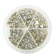 Cousin DIY Crystal Flatback Assortment, Clear AB Iridescent, 23g / 1248 Pc. Unisex Crystals for Adults
