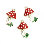 COUSINDIY Cousin DIY Enamel Mushroom Charms, Red/White, 3 Piece, Adult, Unisex, AJM69995030