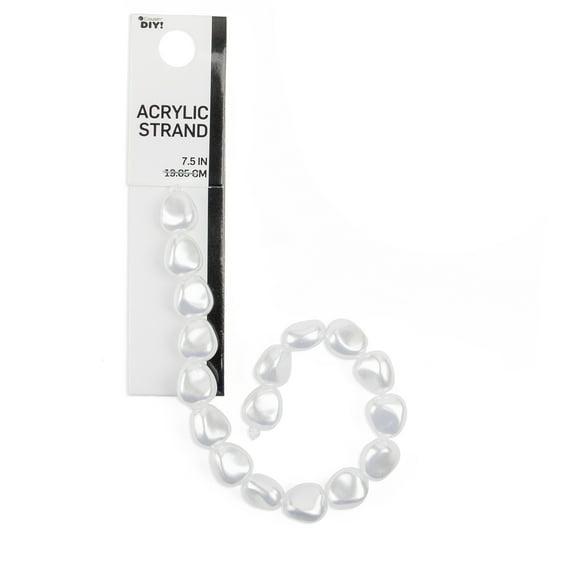 Cousin DIY 7.5 in Faux Keshi White Pearl Bead Strand, 17 Pieces