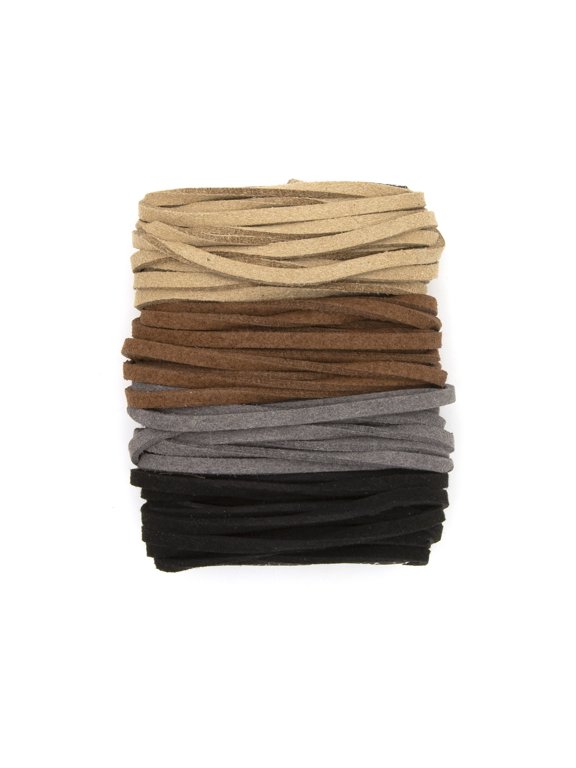 Cousin DIY Faux Suede Cord Roll, Black, Brown and Gray, 4 Piece, 40 ft, Jewelry Making, 63800155