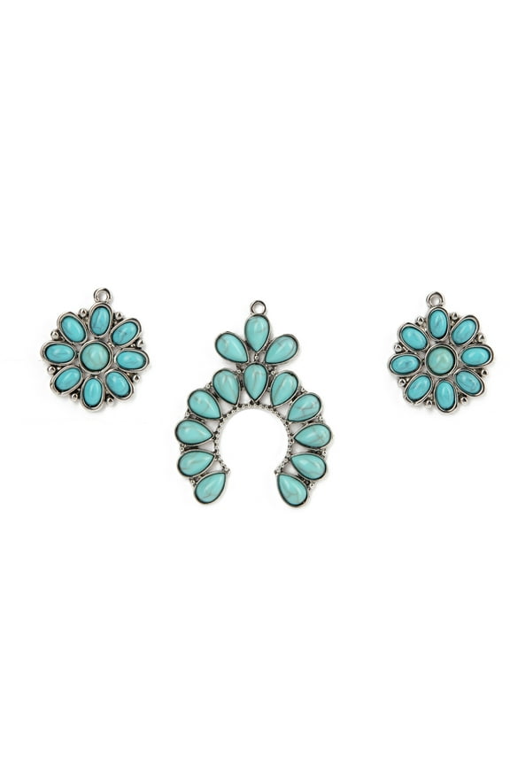 DIY Faux Turquoise Squash Jewelry Charms, Silver Metal, 3 Piece, Adult, Unisex, 69995798
