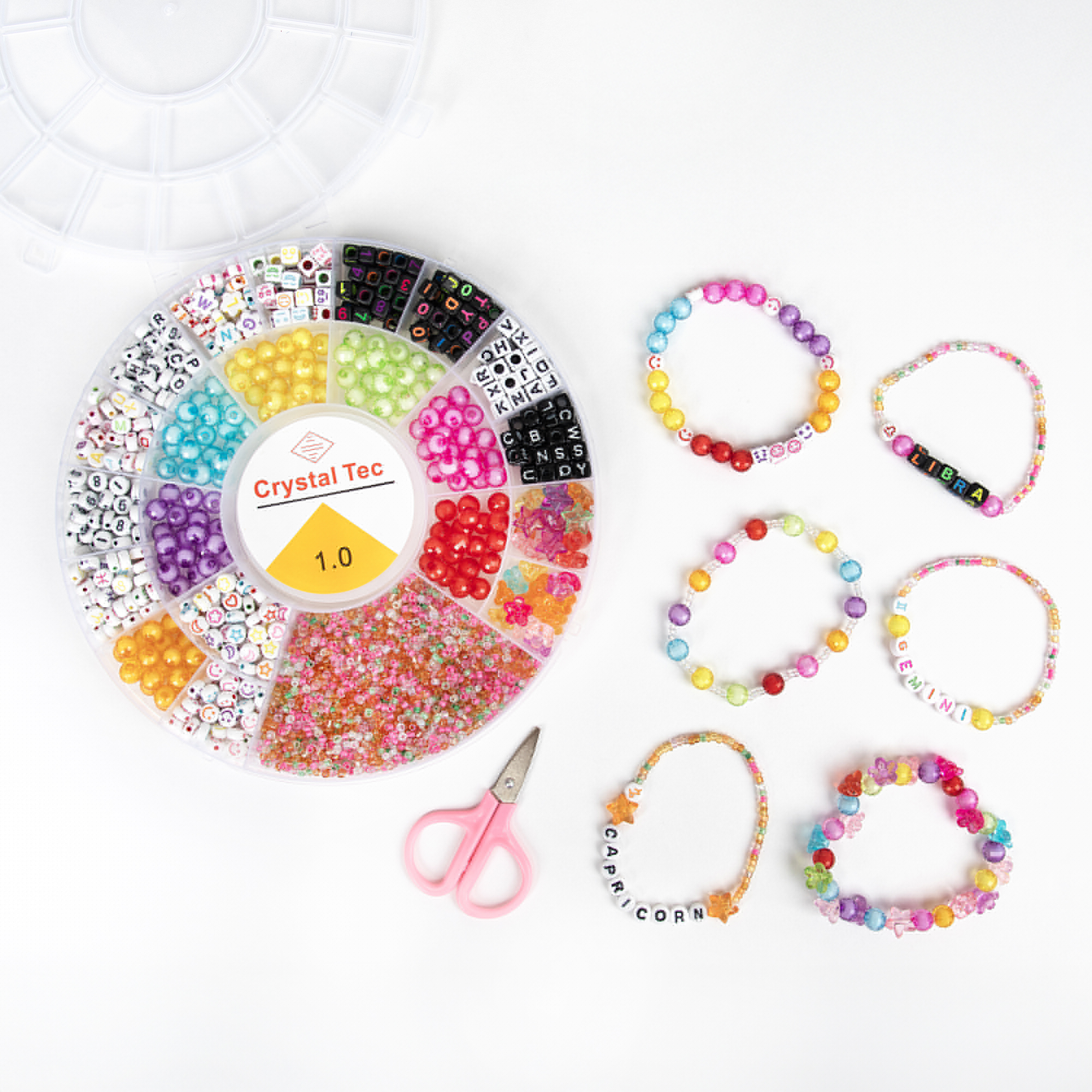 Cousin DIY Friendship Bracelet Kit with Neon Seed Beads and Letter Beads, 2890 Pieces