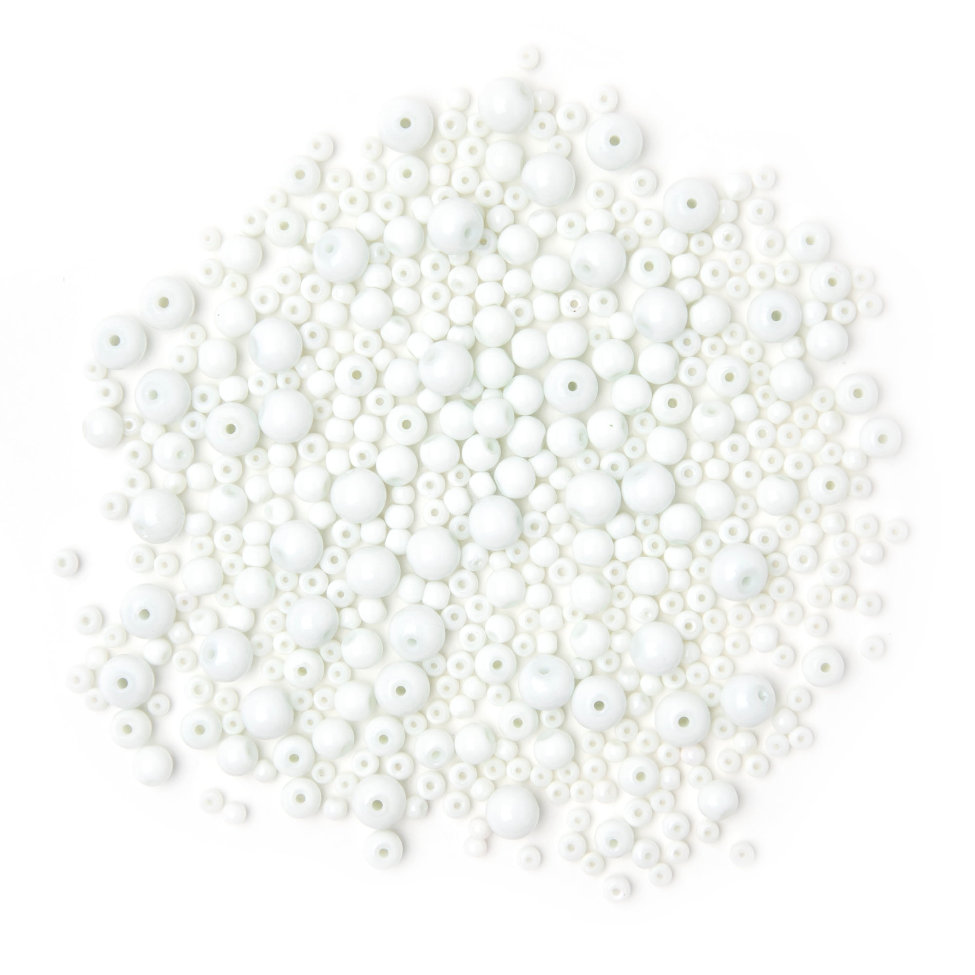 Cousin DIY Glass Filler Beads, White, Unisex, Model AJM61214029, 480