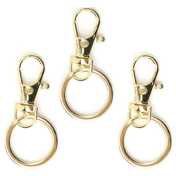 Cousin DIY Gold Metal Key Rings, Keychain and Lanyard Making, 54mm, 3 Piece