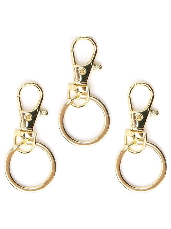 Cousin DIY 3-Pack Gold Metal Key Rings, 54mm Keychain Rings for Lanyards & Craft Supplies