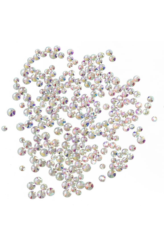 Cousin DIY Hot Fix Crystals, 1500 Pc. Refill, Flat Back Clear Rhinestones, Iridescent AB Glass
