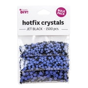 Cousin DIY Jet Black Hot Fix Crystals Assorted Sizes 1500 Pieces