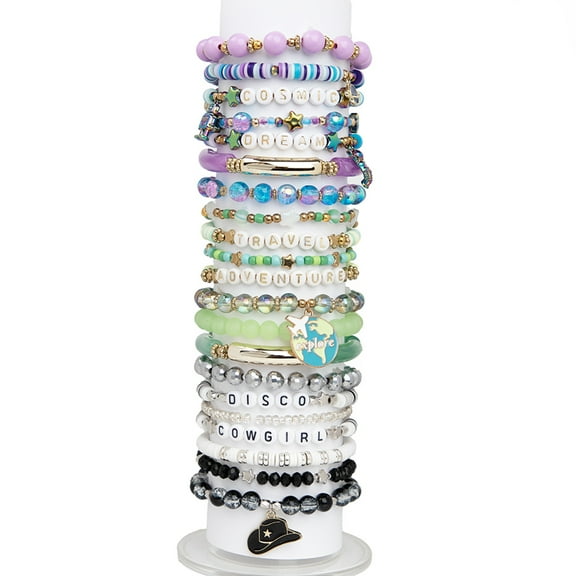 Cousin DIY Jewelry Kit for Making Bracelet Stacks – Craft Bundle with Beads, Charms, and Elastic Cord, 1385 Pieces