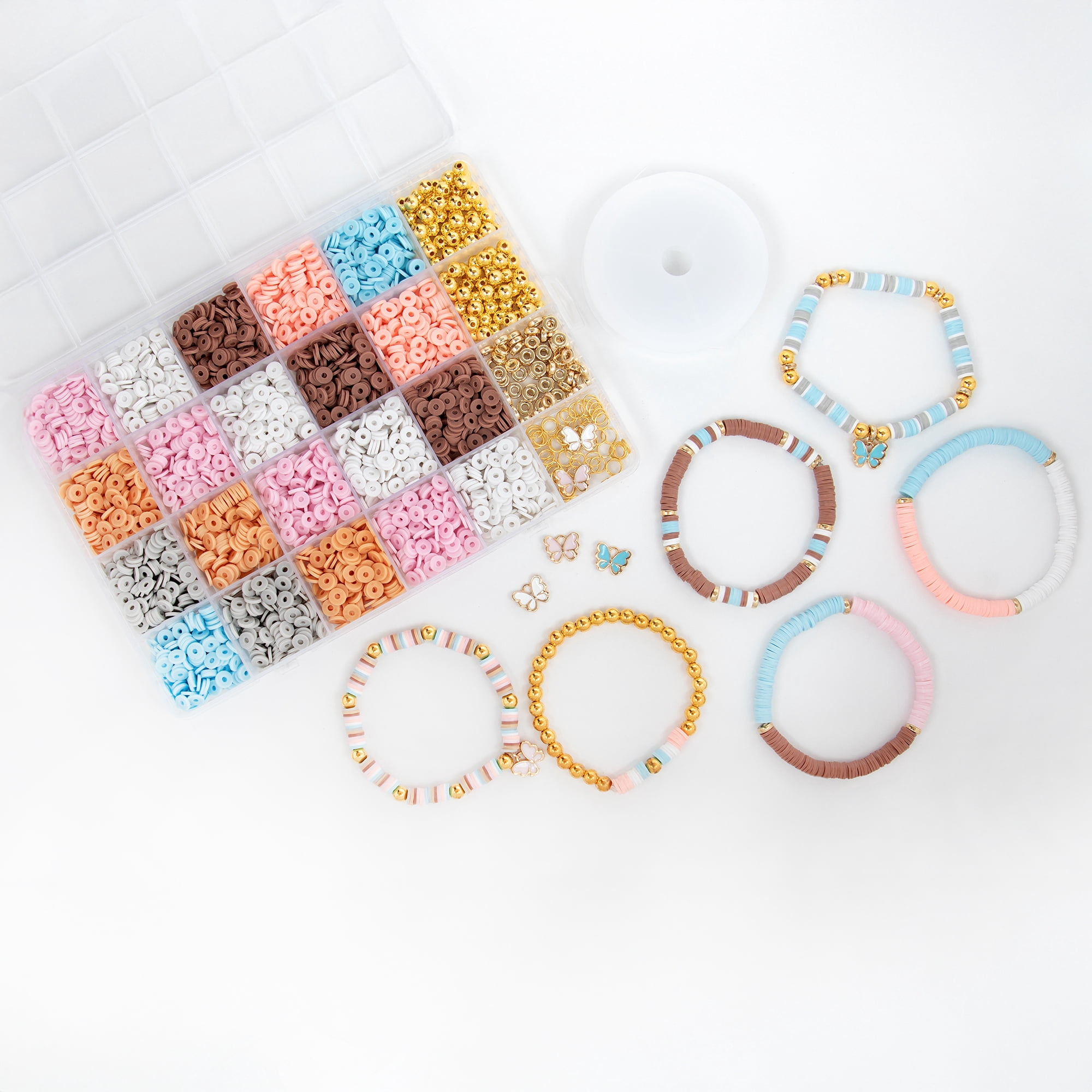 Cousin DIY Jewelry Making Kit with Heishi Clay Beads and Butterfly Charms, 2666 Pieces
