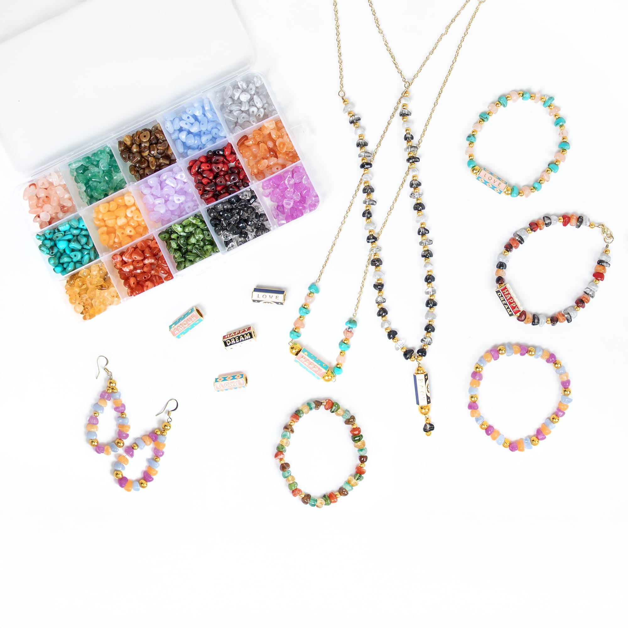 Cousin DIY Jewelry Making Kit with Vibrant Acrylic Beads and Motivational Charms