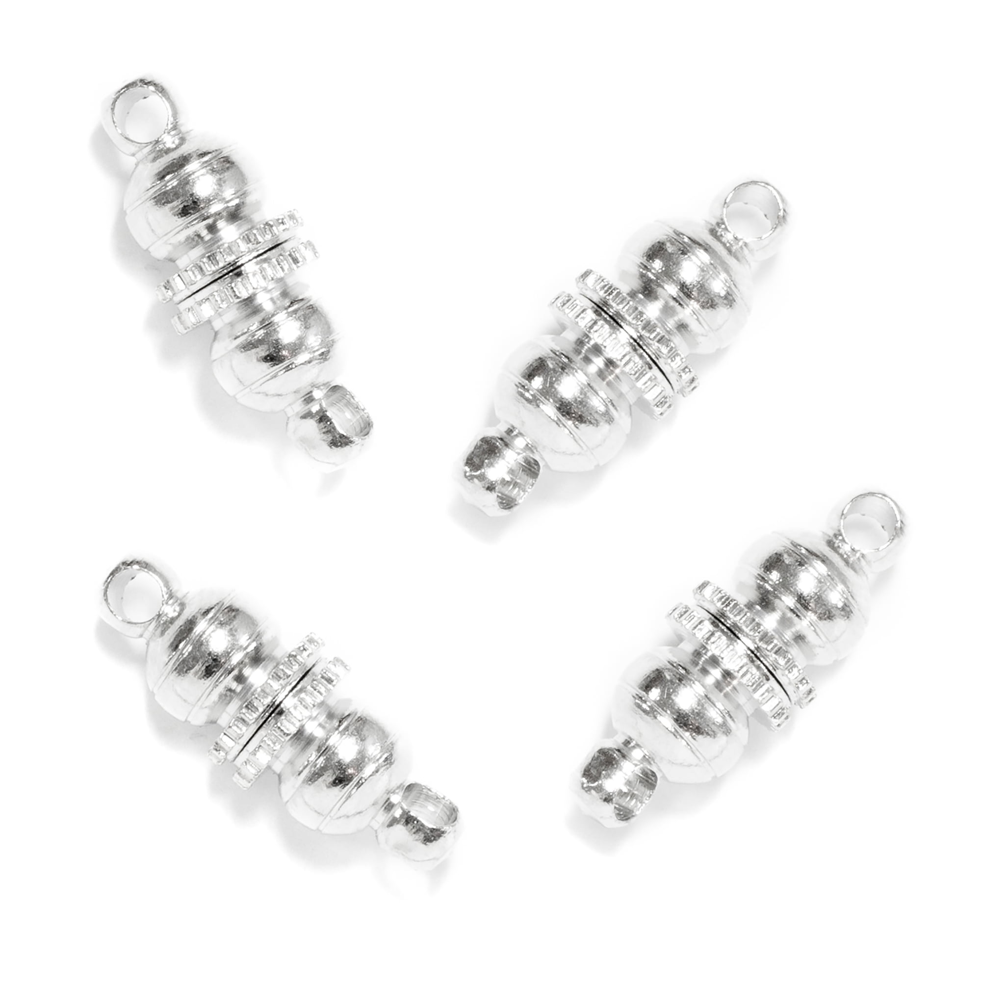 Cousin DIY Magnetic Metal Clasps, 4 Sets, Silver Finish