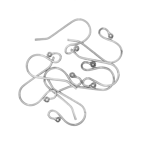 Cousin DIY Metal Ball Hook Earwires Set, 142 Pc, Silver Finish