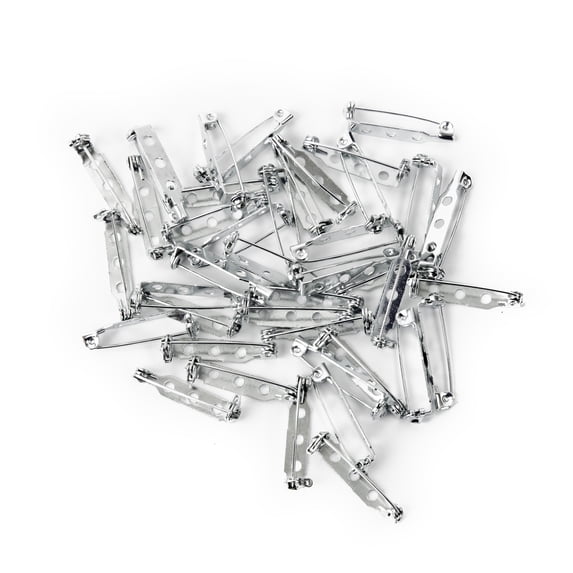 Cousin DIY Metal Bar Silver Pin Base, 40 Pieces, Jewelry Making