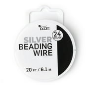 Cousin DIY Metal Beading Wire, Silver Finish, 24 Gauge, 20 ft Roll