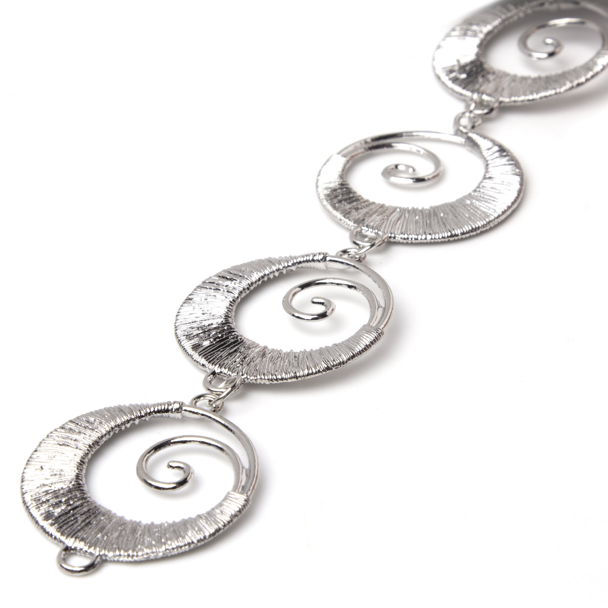 Cousin DIY Metal Crescent Moon Swirl Connector Accent, Set of 4, Silver Finish