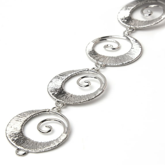 Cousin DIY Metal Crescent Moon Swirl Connector Accent, Set of 4, Silver Finish