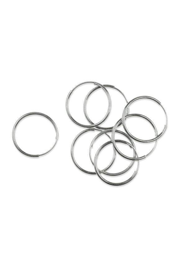 Cousin DIY Metal Earring Hoops, 12 Piece, Silver, Adult, AJM6123306
