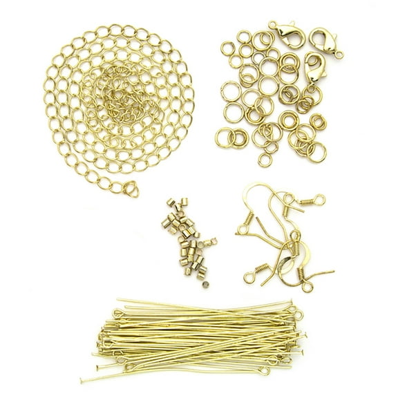 Cousin DIY Metal Jewelry Findings Starter Pack, 75 Piece, Gold Finish