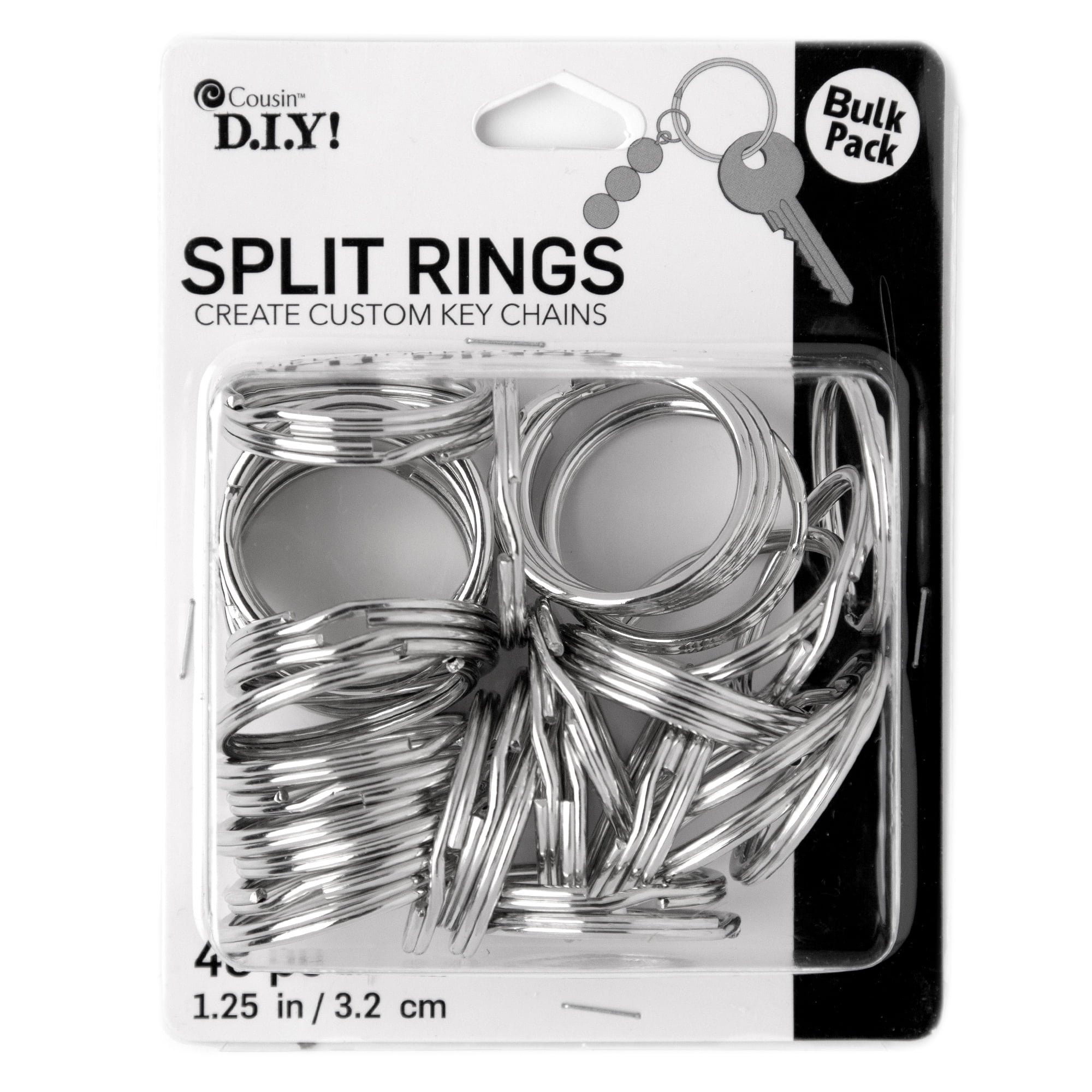 Cousin DIY, Silver Key Rings, Metal, Model# 63800244,10 Pc 