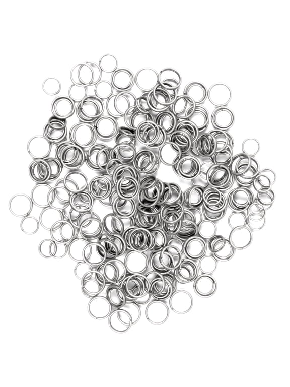 Cousin DIY Metal Split Ring Assortment, 4mm, 6mm, and 8mm, 240 Piece, Silver Finish