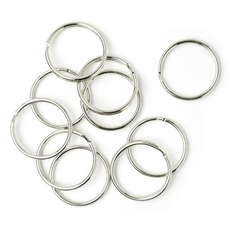 Cousin DIY 1.25 inch Silver Split Rings – 40-Piece Metal Keychain Ring Set for Crafting & Jewelry Making