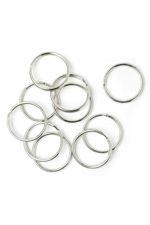 Cousin DIY 1.25 inch Silver Split Rings – 40-Piece Metal Keychain Ring Set for Crafting & Jewelry Making