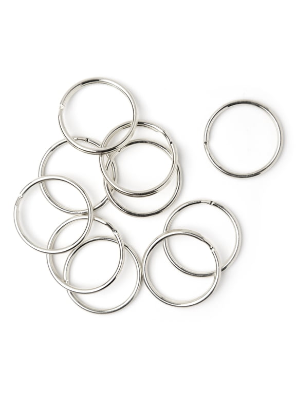 Cousin DIY 1.25 inch Silver Split Rings – 40-Piece Metal Keychain Ring Set for Crafting & Jewelry Making