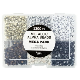 1197SV077G – 10mm Alphabet Beads – Hot Multi / Silver Letters – 1/4 Lb  Value Pack