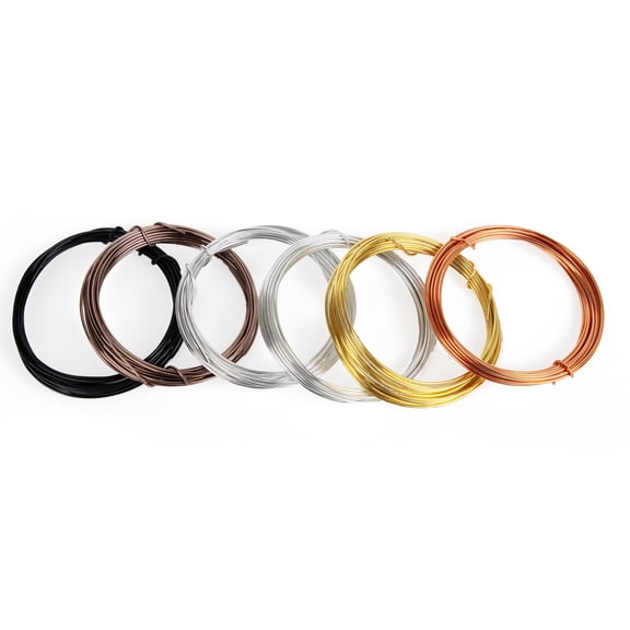 Cousin DIY Metallic Multi-Color Beading Wire Bulk Pack, 18 Gauge, 9 ft Each Roll, 6 Pieces