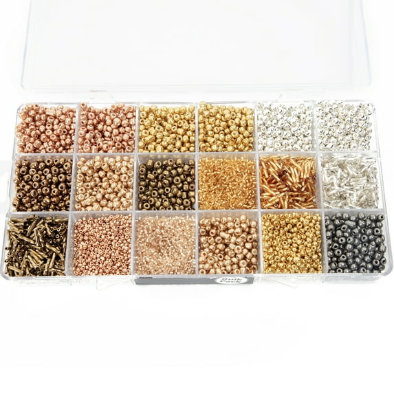 Cousin DIY Metallic Seed Bead Mix, Multicolor, 363.5g, 10000 Piece, Adult, AJM65022070