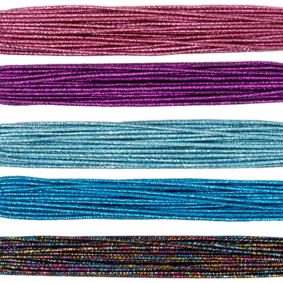 Cousin DIY Bright Sparkle Stretch Cord, Jewelry Making, Pink & Blue, 5 Piece, 20 yd Roll