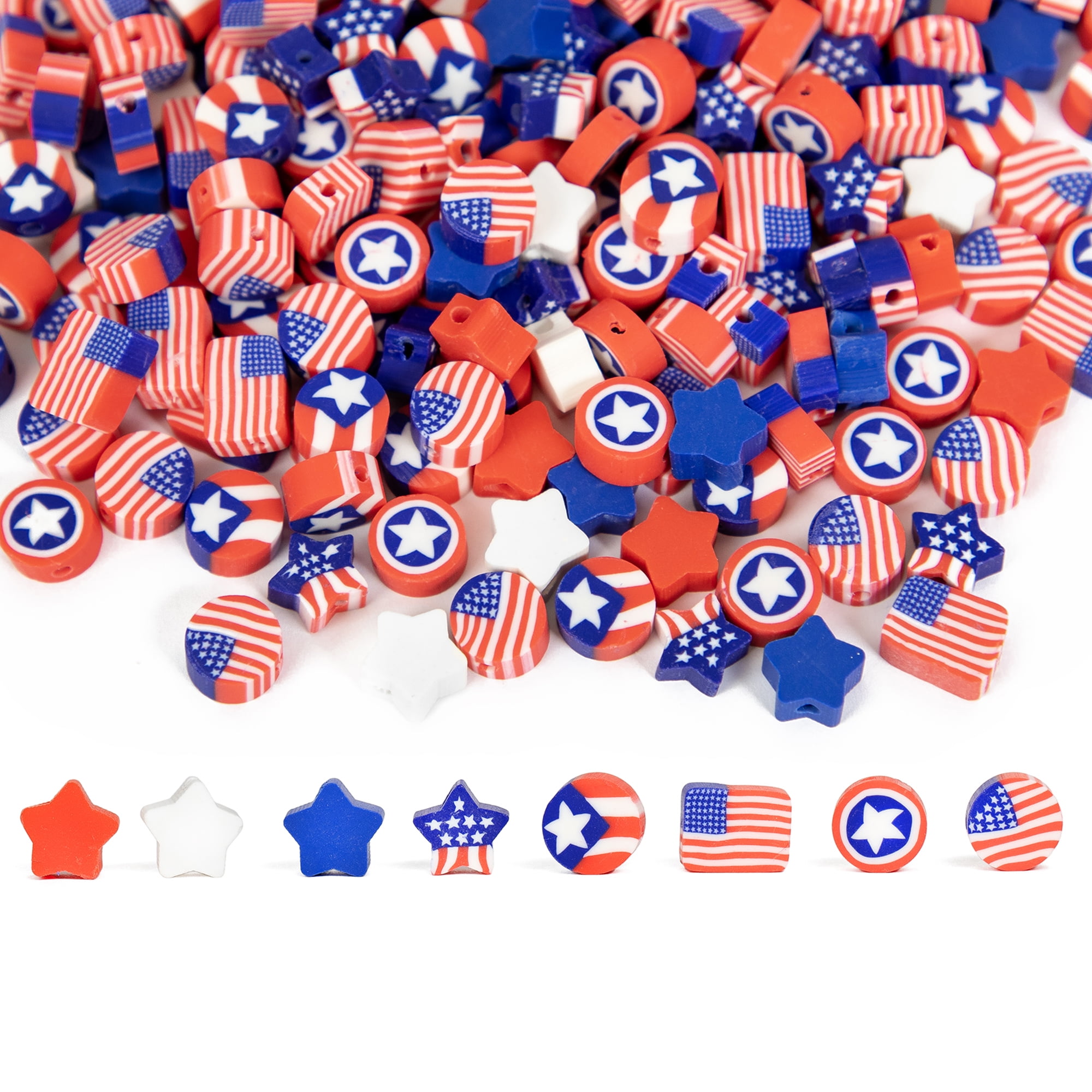 CousinDIY Patriotic Americana Clay Beads Kit, 300 Pieces